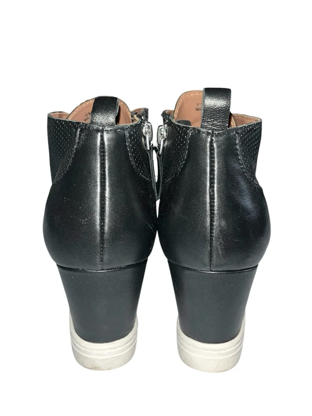 Paolo Black Perforated Wedge Sneaker Booties